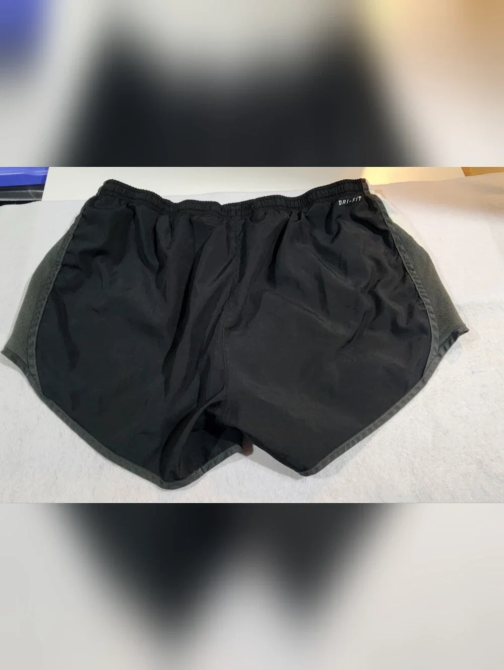 Nike Women’s Dri Fit Black Running Athletic Shorts with White Side Panels Med - Picture 2 of 7